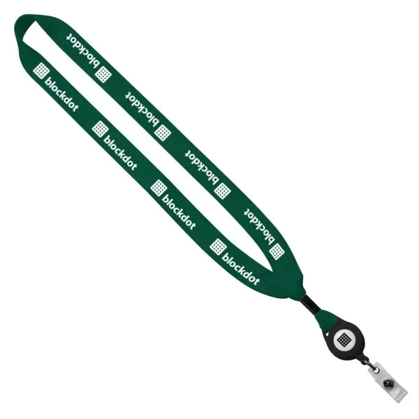 3/4" Cotton Lanyard with Retractable Zip Cord