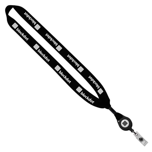 3/4" Cotton Lanyard with Retractable Zip Cord