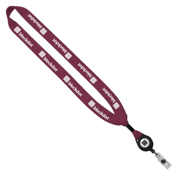 3/4" Cotton Lanyard with Retractable Zip Cord