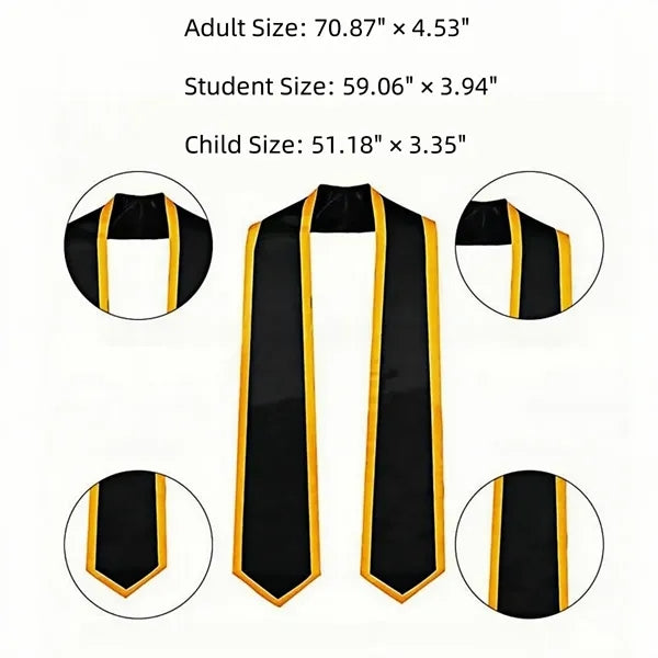 Graduation Satin Honor Stole For Bachelor And Doctoral Gown