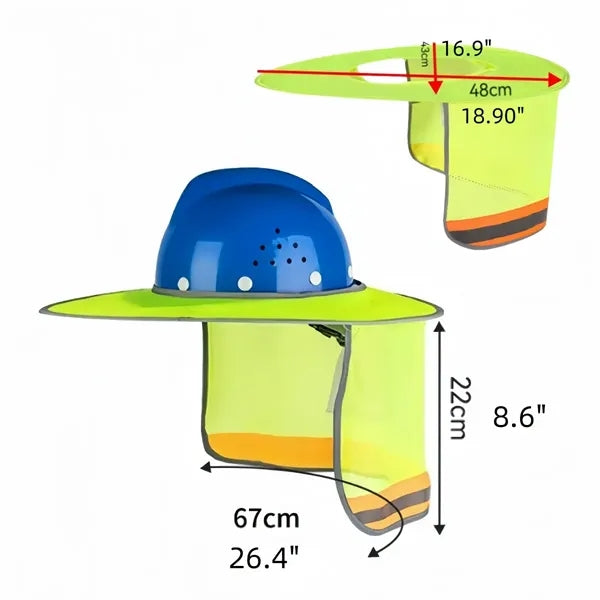 High Visibility Safety Sun Shade For Hard Hats