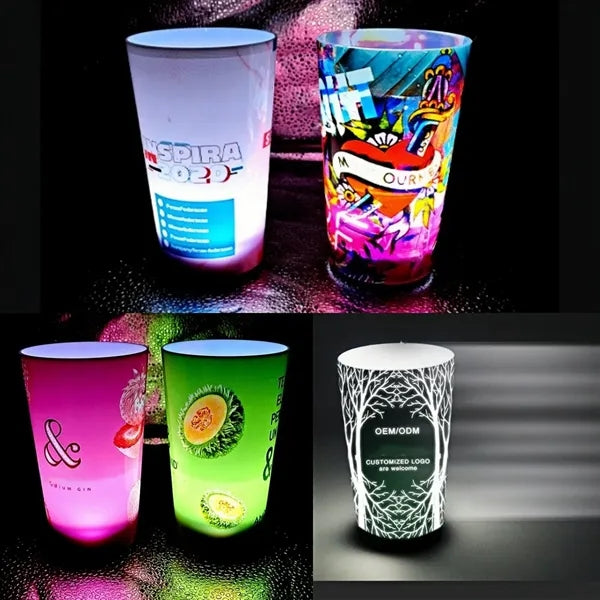 14 Oz Custom LED Glow Cup with Flashing Lights for Events
