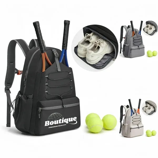 48L Tennis Backpack With Shoe Compartment And Racket Holder