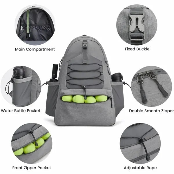 48L Tennis Backpack With Shoe Compartment And Racket Holder