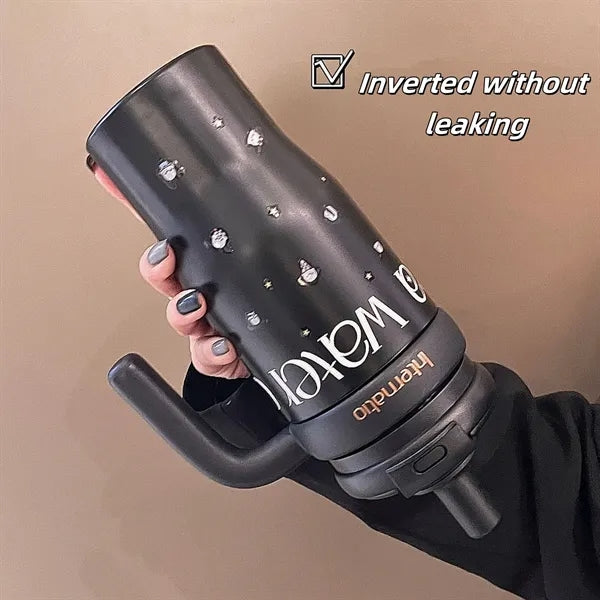 19oz Stainless Steel Tumbler with Straw and Handle