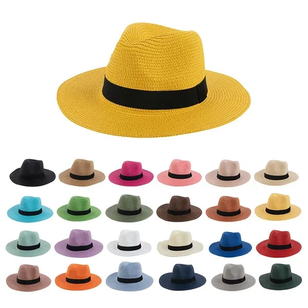 Unisex Stylish Wide Brim Beach Cowboy Sun Straw Panama Hat