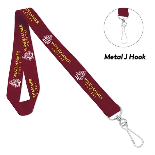 3/4" Full Color Dye Sublimated Lanyard With Metal J Hook