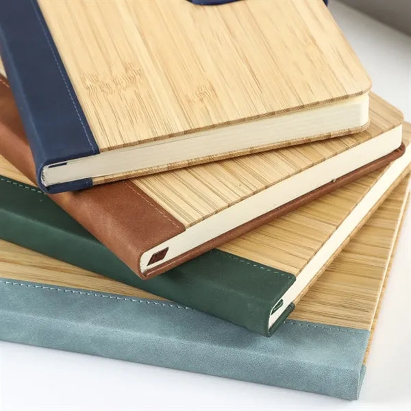 A5 Bamboo Cover Business Notebook with Magnetic Closure