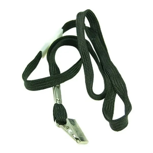 Flat Nylon Breakaway Lanyard with Bulldog Clip