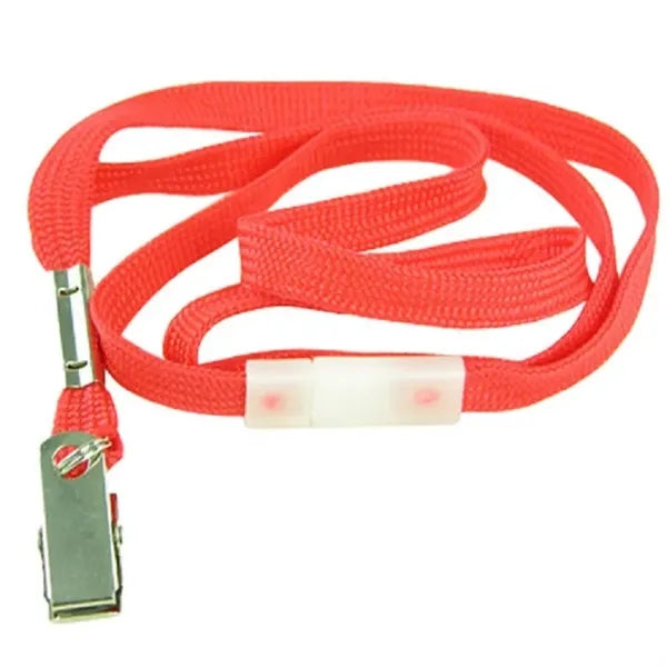 Flat Nylon Breakaway Lanyard with Bulldog Clip
