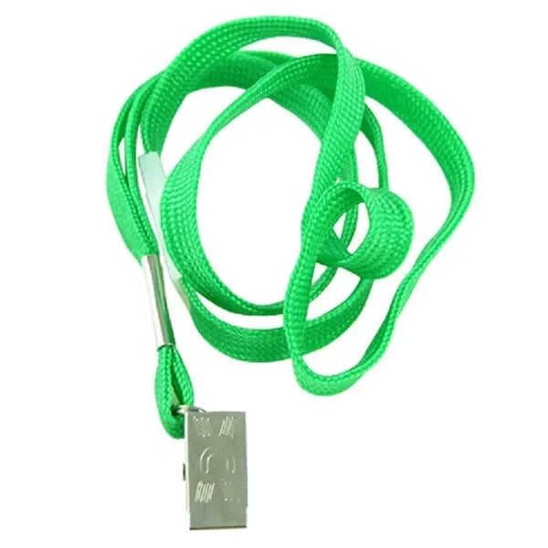 Flat Nylon Breakaway Lanyard with Bulldog Clip