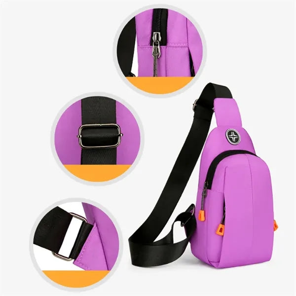 Travel Outdoor Crossbody Sling Bag w/ Headphone Jack