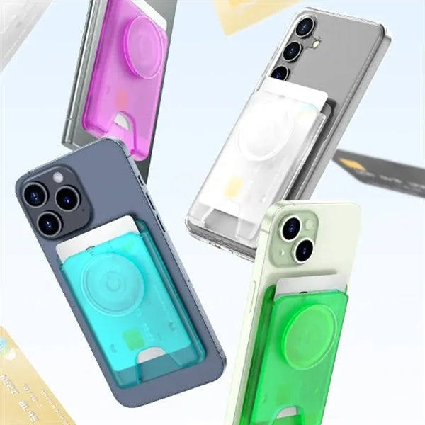 Magnetic Phone Grip and Stand with Card Holder