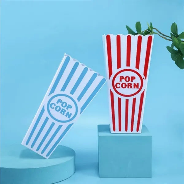 Plastic Red White Striped Classic Popcorn Containers
