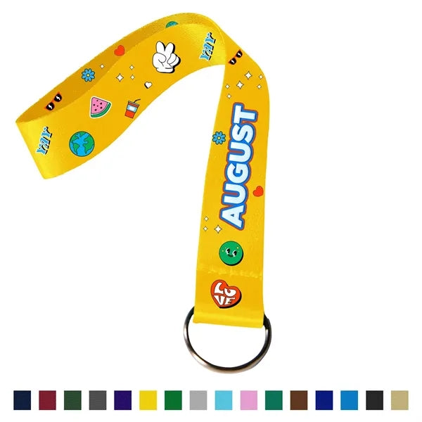 3/4" Full Color Sublimation Wrist Lanyard Keychain