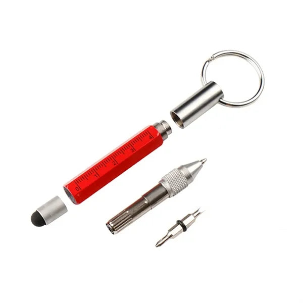 6 in 1 Multitool Key Ring Screwdriver Pen with Ruler