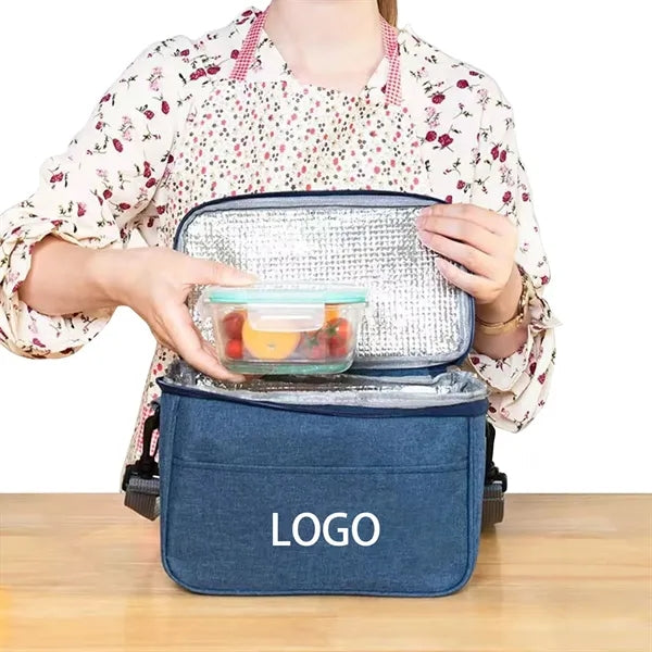Insulated Lunch Bag with Zipper and Front Pocket