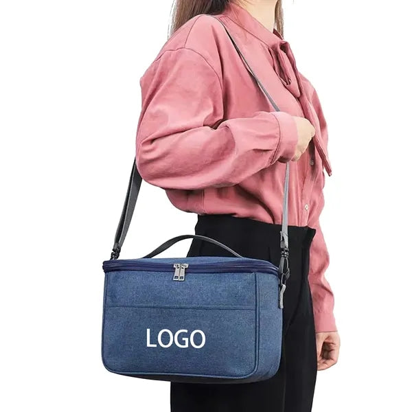 Insulated Lunch Bag with Zipper and Front Pocket