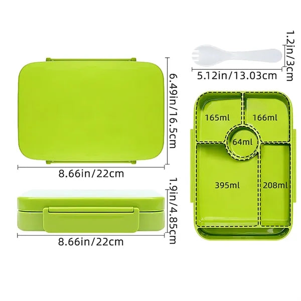 Kids Food Grade Plastic Lunch Bento Box w/ Fork