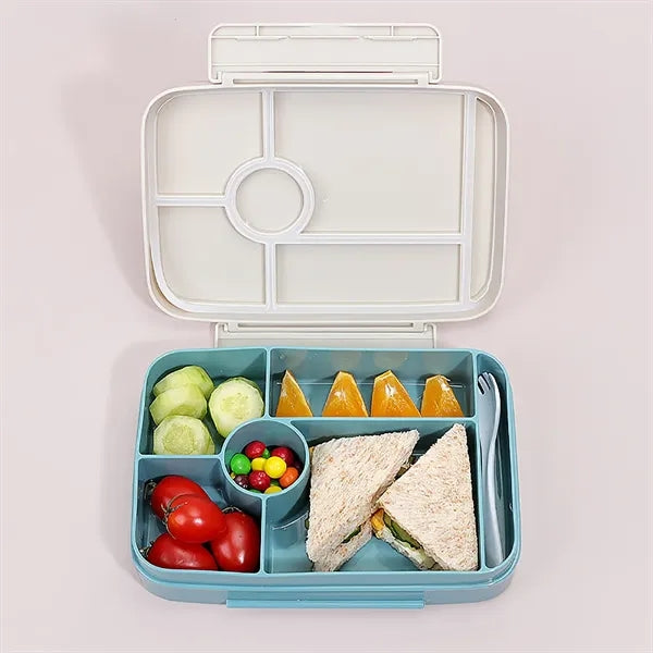 Kids Food Grade Plastic Lunch Bento Box w/ Fork