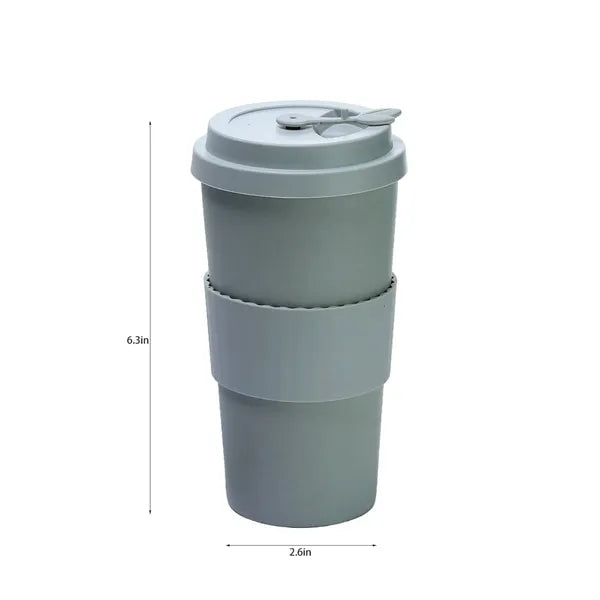 17oz Leak Proof Silicone Coffee Cup w/ Lid
