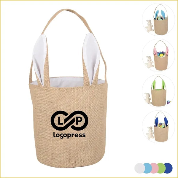 Eco-Friendly Easter Bunny Jute Tote Bag