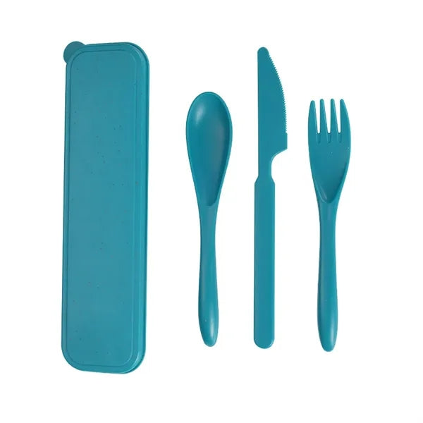 Wheat Straw Portable Knife Fork Spoons Tableware