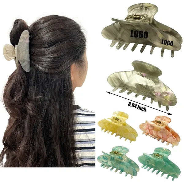 Fashion Style Marbling 3.94Inch Large Acetate Hair Clip