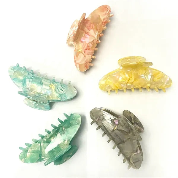 Fashion Style Marbling 3.94Inch Large Acetate Hair Clip