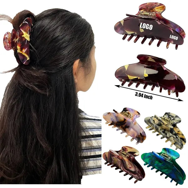 Retro Colorful 3.94Inch Large Acetate Hair Clip