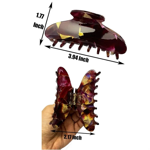Retro Colorful 3.94Inch Large Acetate Hair Clip