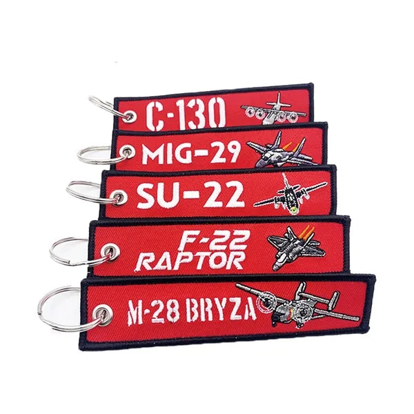 Embroidered Woven Tag Keychain