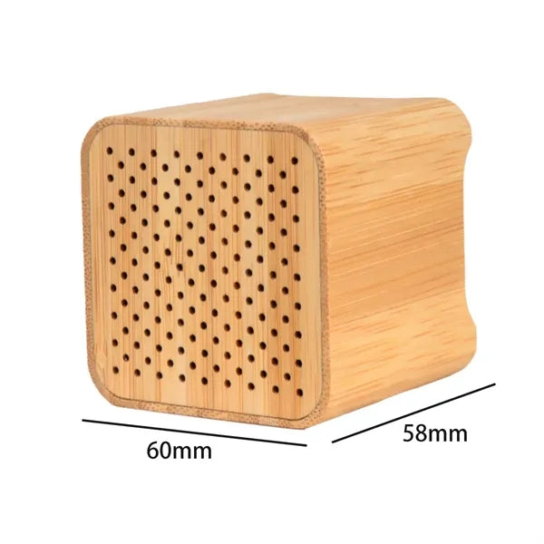 Eco-Friendly Bamboo Wood Cube Bluetooth Wireless Speaker