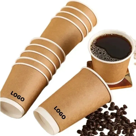 16 OZ Double Wall Disposable Kraft Paper Coffee Cup
