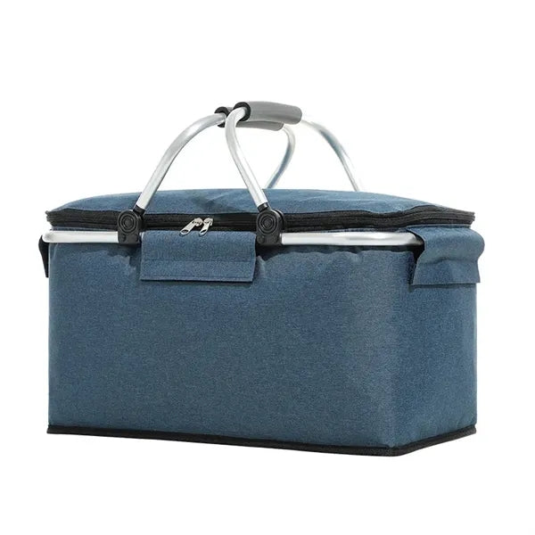 Foldable Insulated Picnic Basket - Portable Cooler Bag