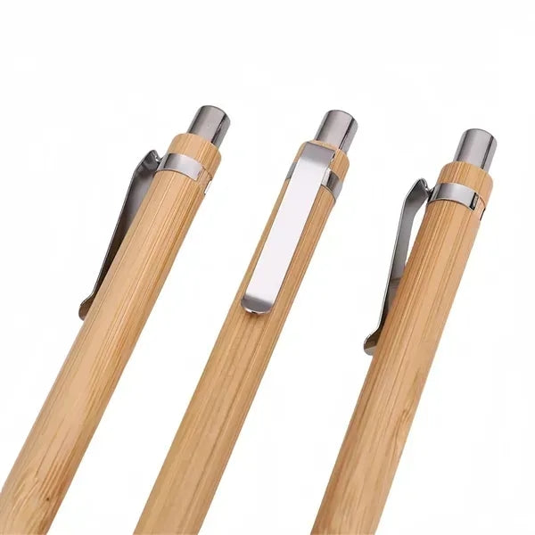 Premium Bamboo Ballpoint Pen - Retractable Ink Writer