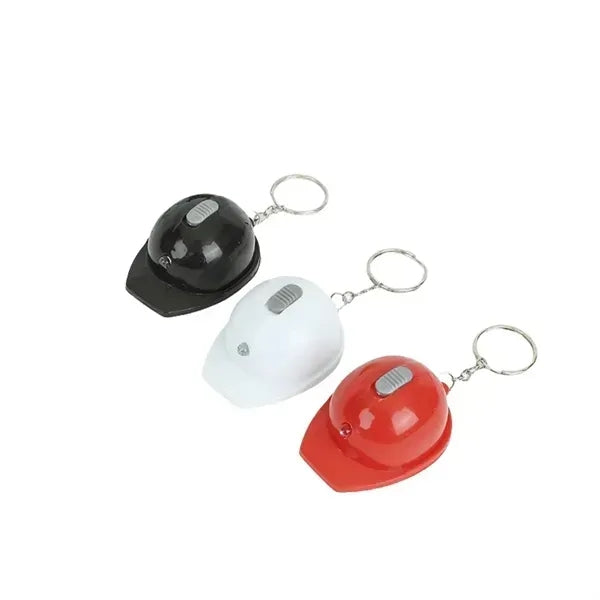 Mini Construction Helmet Keychain Bottle Opener Flashlight