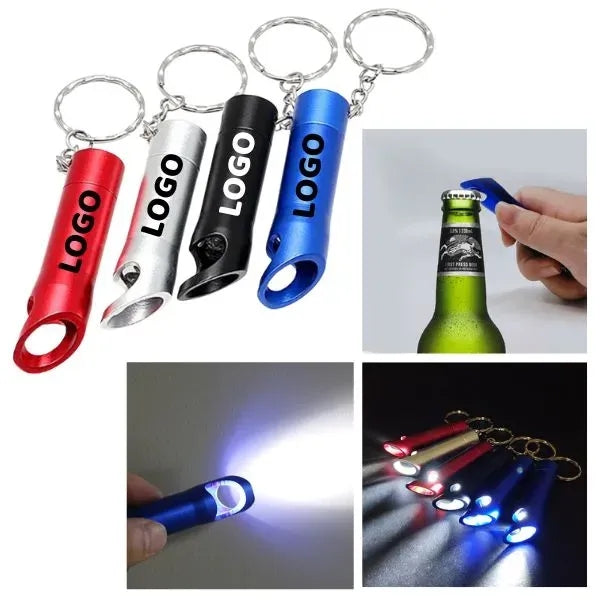LED Flashlight Mini Pocket Keychain - Small Bottle Opener