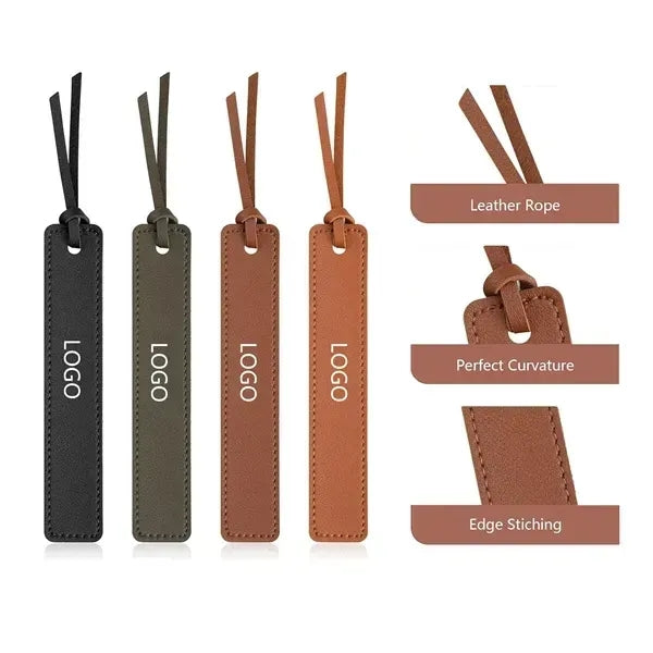 Classic PU Leather Bookmark - Stitched Page Markers