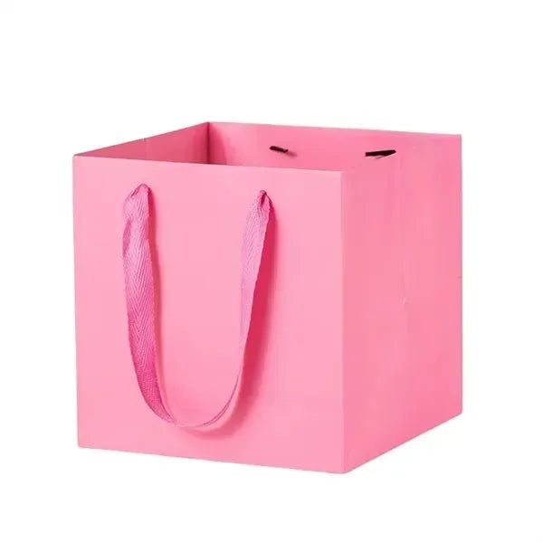 Square Kraft Paper Gift Tote Bag - Durable and Sturdy