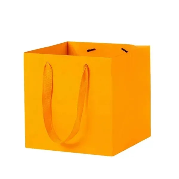 Square Kraft Paper Gift Tote Bag - Durable and Sturdy