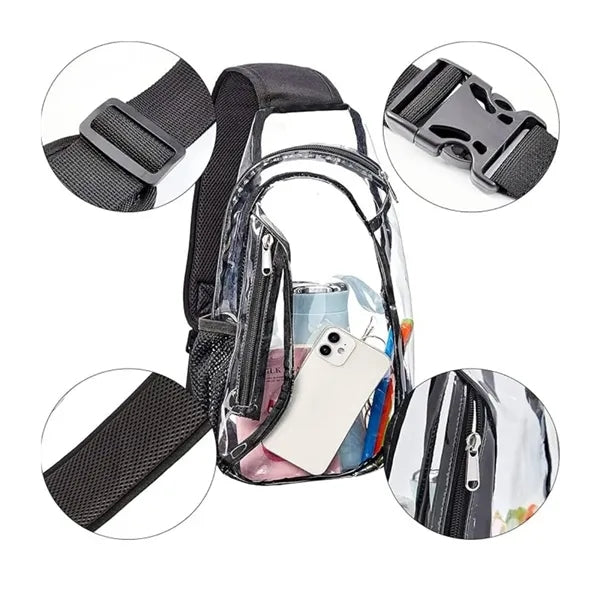 Stadium Approved Transparent Clear Sling Crossbody Bag