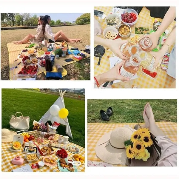 Gingham Picnic Mat for Beach