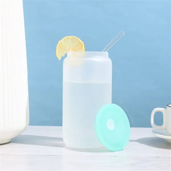 16oz Clear Drinking Glasses Mason Jars with Lid and Straw