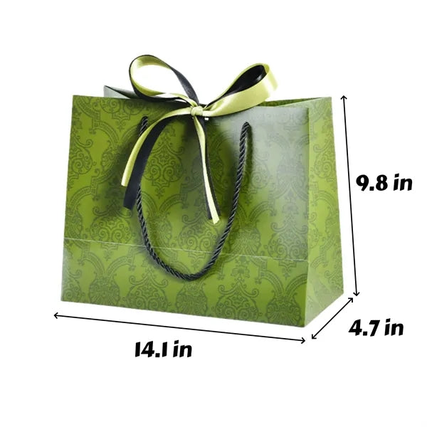 Portable Gift Paper Bag With Ribbon