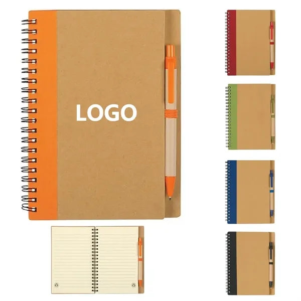 Eco-Inspired Spiral Notebook And Pen Set