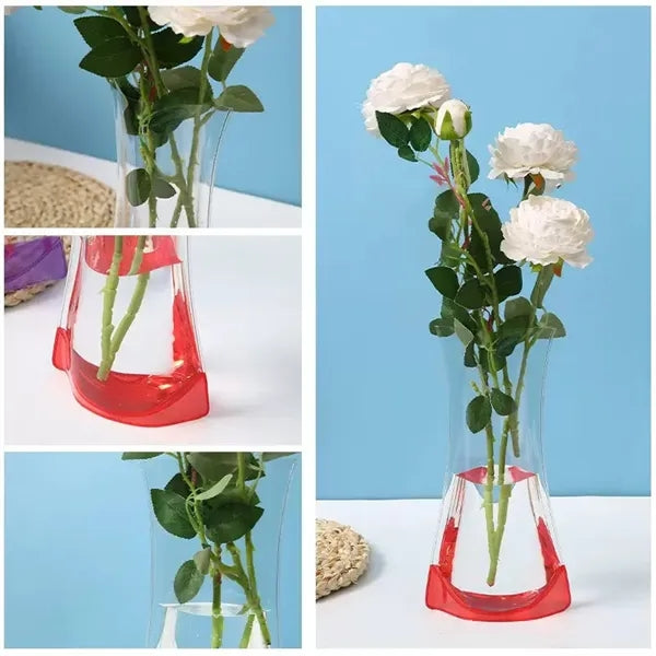 Foldable Clear PVC Vase Stylish & Shatterproof