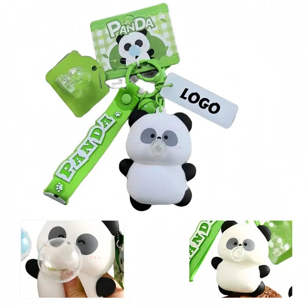 Silicone Bubble-Blowing Panda Keychain Free Shipping