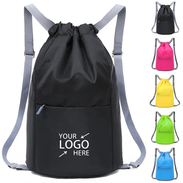 Waterproof Drawstring Gym Backpack with Zipper