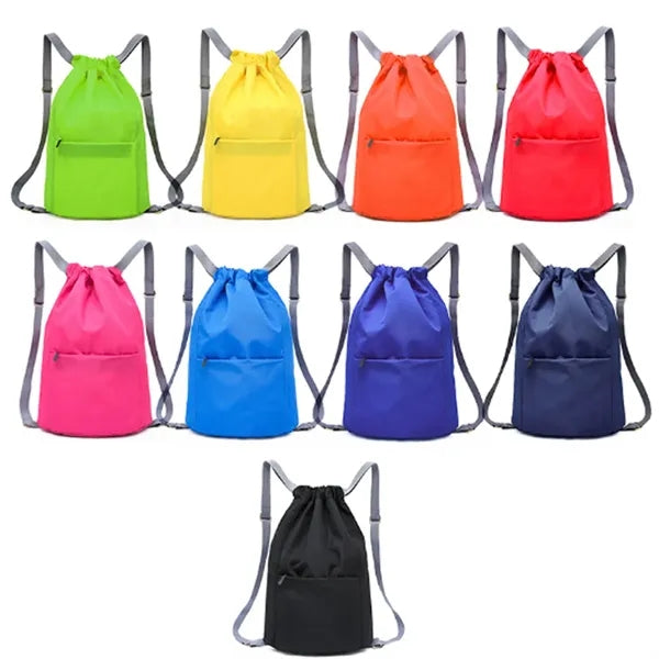 Waterproof Drawstring Gym Backpack with Zipper